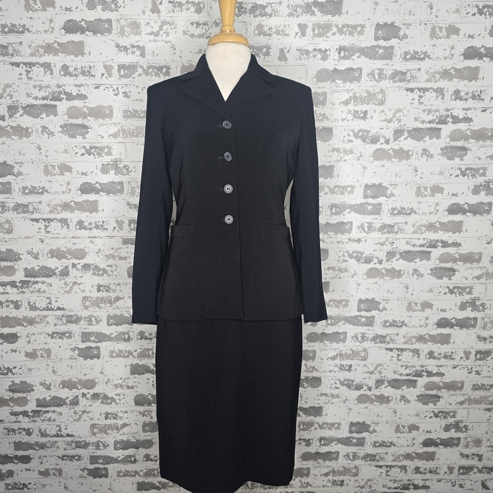 Kasper 2 Piece Skirt Suit Set Womens 6 Petites Career Work Wear Business‎ Formal